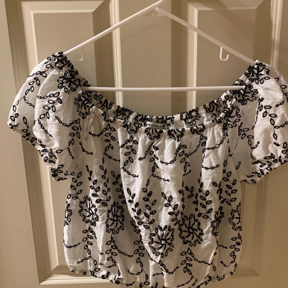 American Eagle off the shoulder White Crop-Top